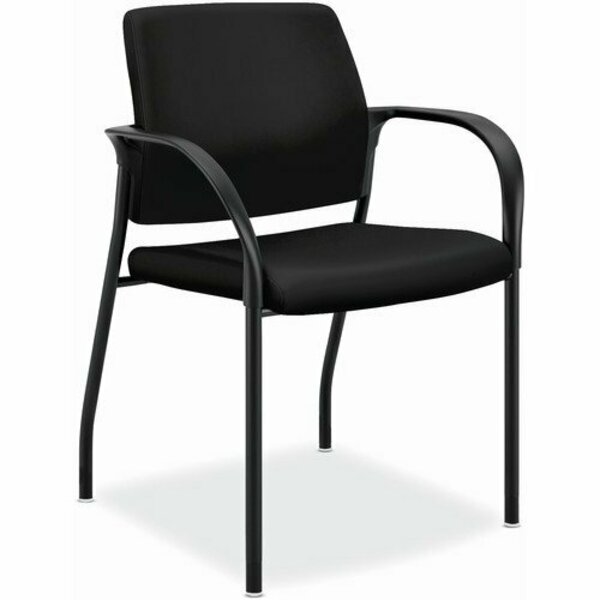 The Hon Co Stacking Chair, w/Glides, 25inx21-3/4inx33-1/2in, BK Vinyl HONIS110UR10